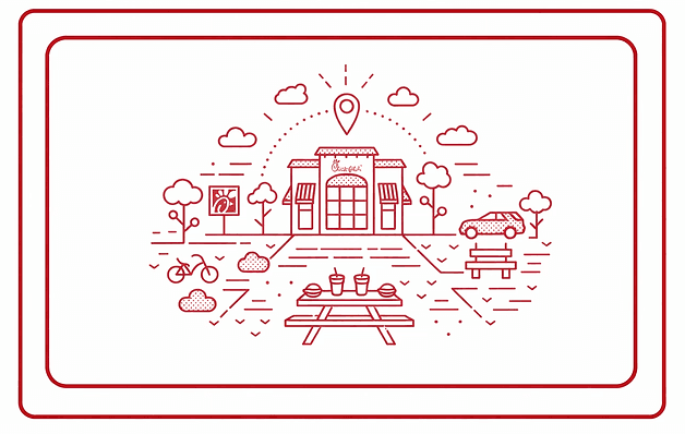 Chick-fil-A restaurant illustration